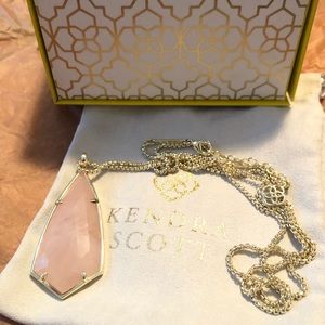 Kendra Scott Carole Gold Rose Quartz Necklace